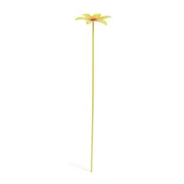Fleur métal à planter pensée jaune H26cm