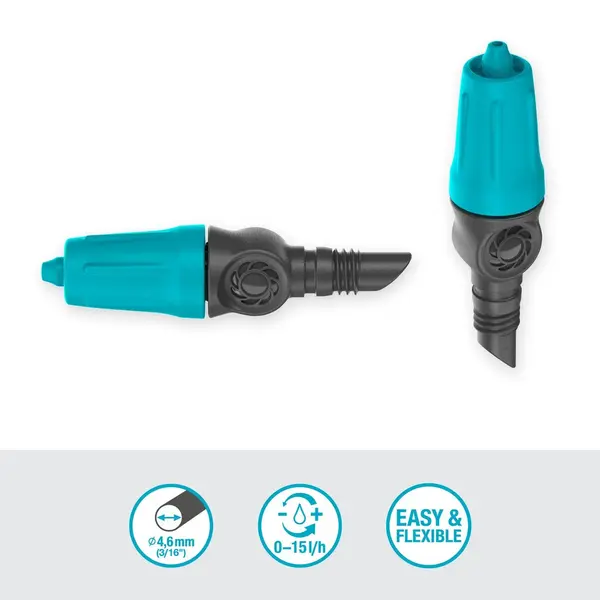 Goutteurs réglable Micro-Drip - 0-15 l/h - Boîte de 15 pièces - GARDENA