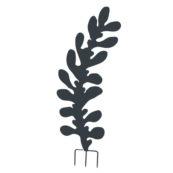 Feuille décorative Eucalyptus anthracite 42,5 x 120 cm - acier époxy - à planter - Louis Moulin