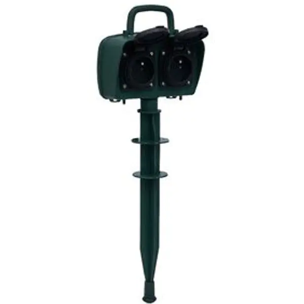 Biplite extérieure à planter 16A noir