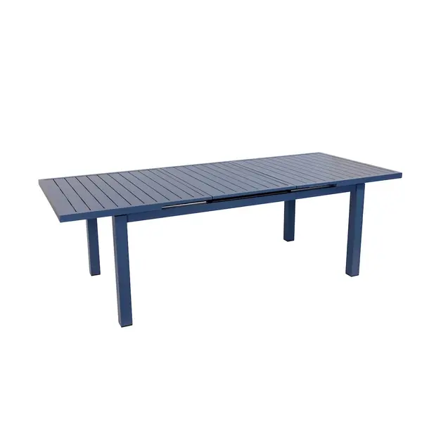 Table de jardin extensible - Santorin - aluminium gris bleuté - 180/240 x 100 x 76 cm - 8 à 10 personnes - allonge automatique - Jardiline