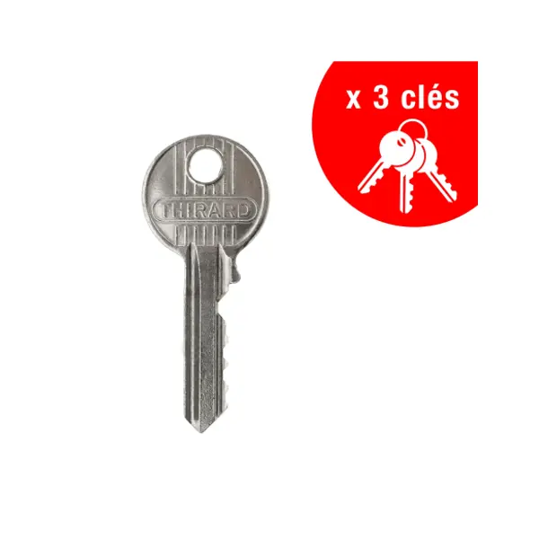 Serrure encastrable pour porte d'entrée avec cylindre en 30x30mm, axe 14mm, 3 clés - THIRARD
