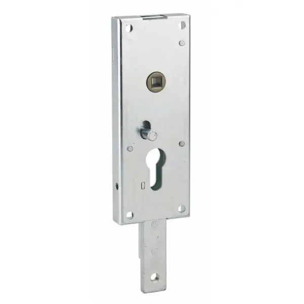 Boitier de serrure en applique à double entrée à fouillot pour garage basculante, 1pts bas, 60x160mm, carré 7mm, gris - THIRARD
