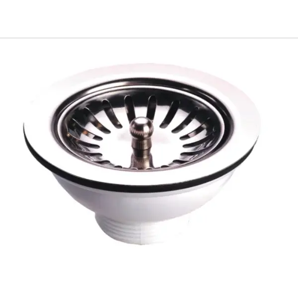 Bonde évier universelle PVC à commande manuelle sans trop-plein Ø114 - percage 90mm