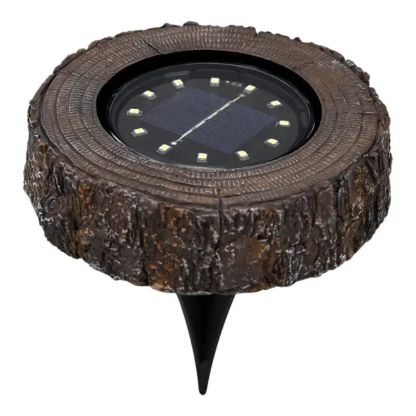 Spot solaire LED à piquer marron effet bois foncé 4000 K IP65