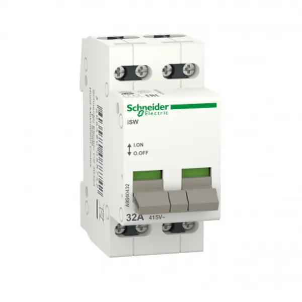 A9S60432 Schneider - Interrupteur modulaire ON/OFF - 4P - 32A - 415Vca - Acti 9 ISW