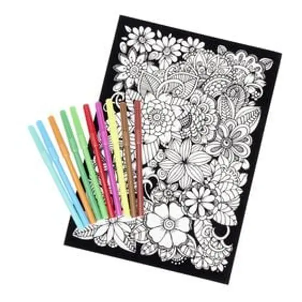 Coloriage velours avec 10 feutres