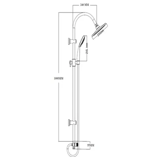 Colonne de douche rénovation Ancoswing - chrome