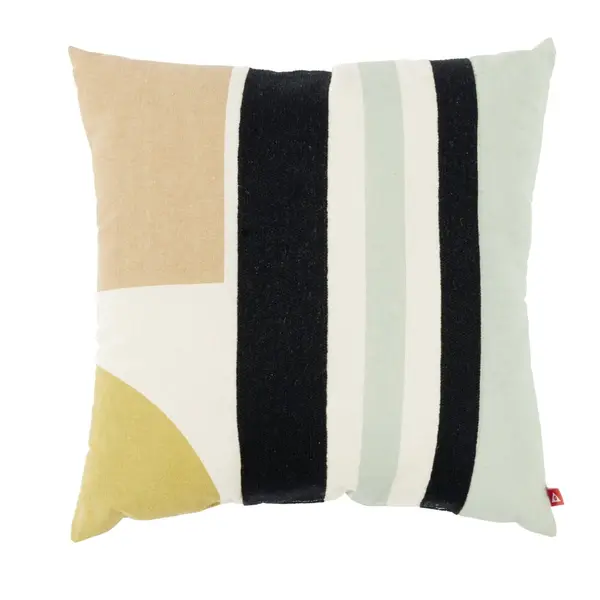 Coussin déco art organique 45x45cm beige