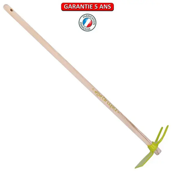 Serfouette panne & fourche forgée manche 100cm - Kiwi - PERRIN