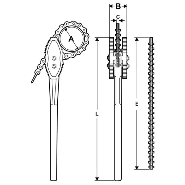 Serre tube à chaine 8'' mors réversible Virax