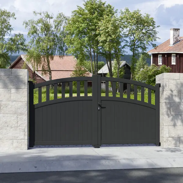 Portail aluminium battant gris anthracite "Lugo" - L. 3 x H. 1,60 m