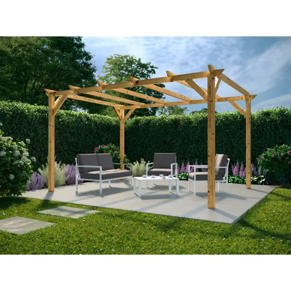 Pergola en bois classe 3 - L. 3 x l. 4 x H. 2,4 m