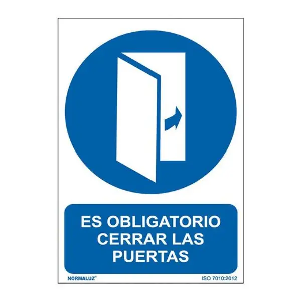 Señal Oblig Cerrar Las Puertas 210X300Mm