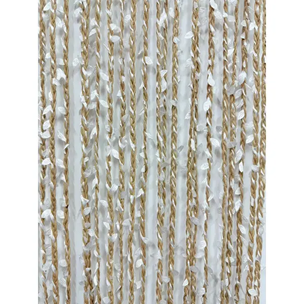 Rideau de porte décoratif - SAMANA - 90 x 200 cm - feuillage artificiel blanc - Jardiline