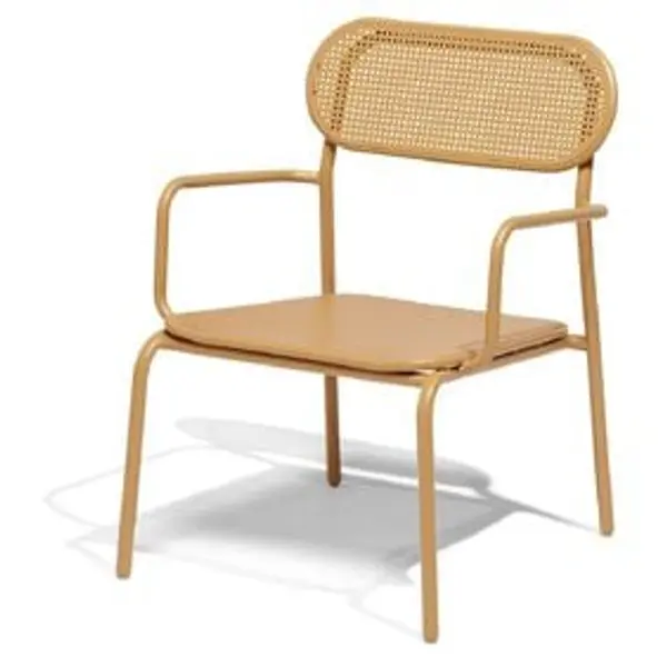 Fauteuil de jardin bas Faro empilable métal orange 56x56xH75cm