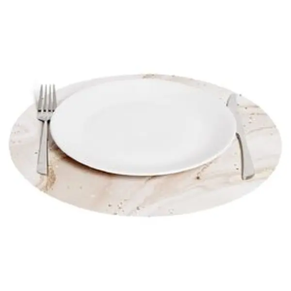 Set de table rond motif marbre rose ou bleu Ø38cm