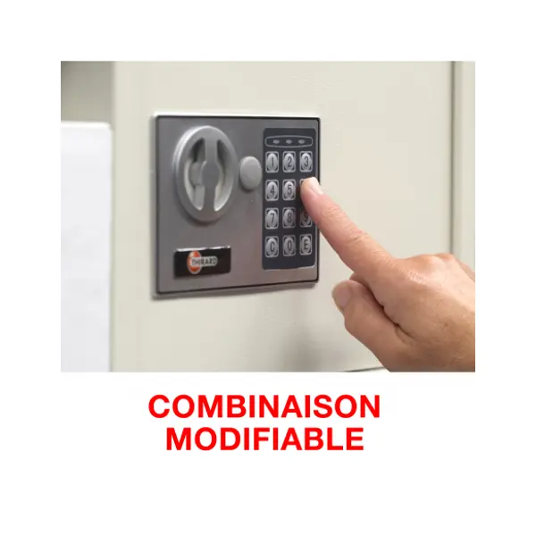 Coffret de sécurité à poser Vincennes, fermeture électronique à code, 2 pênes, 53L - THIRARD