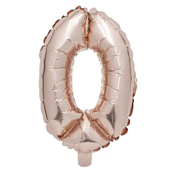 Ballon chiffre 0 rose gold 33cm