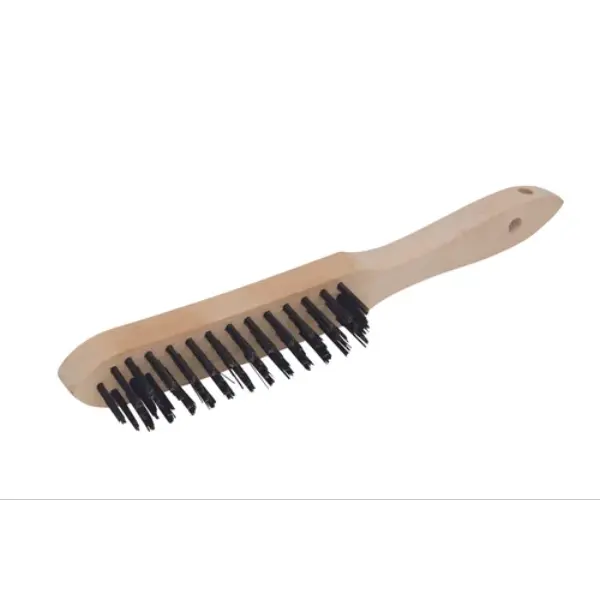 Brosse métallique rigide à manche 4 rangs