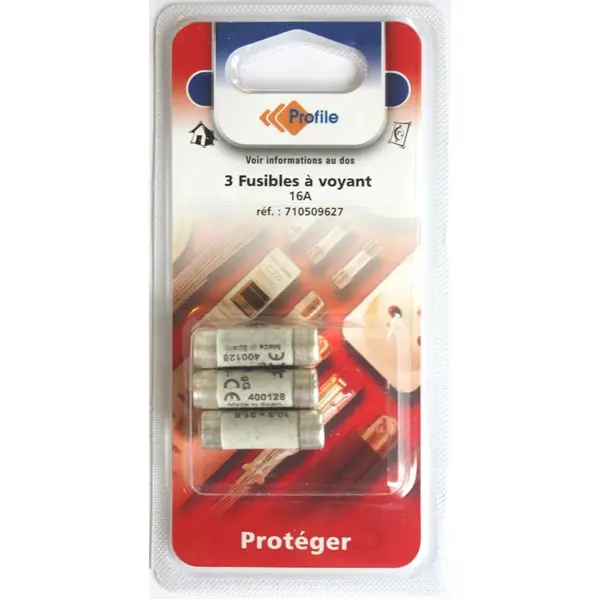 3 fusibles à voyantT 10.3x31.5mm - 16A - PROFILE
