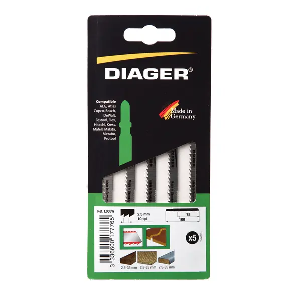 Pack de 5 lames scie sauteuse pour le chantournage - L005W5