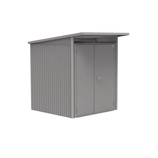 Abri de jardin en métal AvantGarde double porte gris métallisé 1,8 x 2,6 x 2,18 m BIOHORT