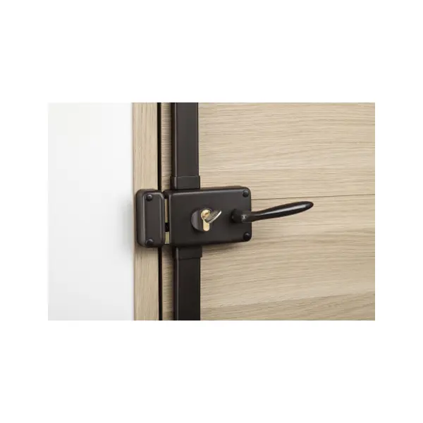 Boitier de serrure en applique Horga à fouillot pour porte d'entrée, gauche, 3 pts, axe 55mm, marron - THIRARD
