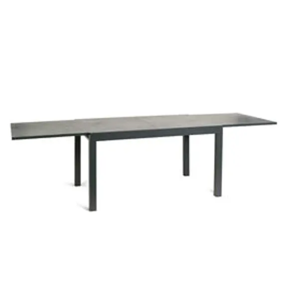 Table de jardin extensible Oslo verre effet marbre 135/270x90xH.75 cm