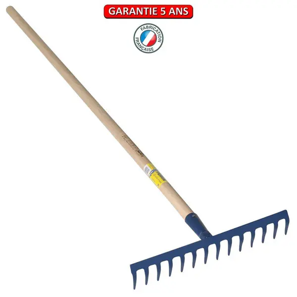 Râteau 16 dents courbes emmanché 1,65m - PERRIN