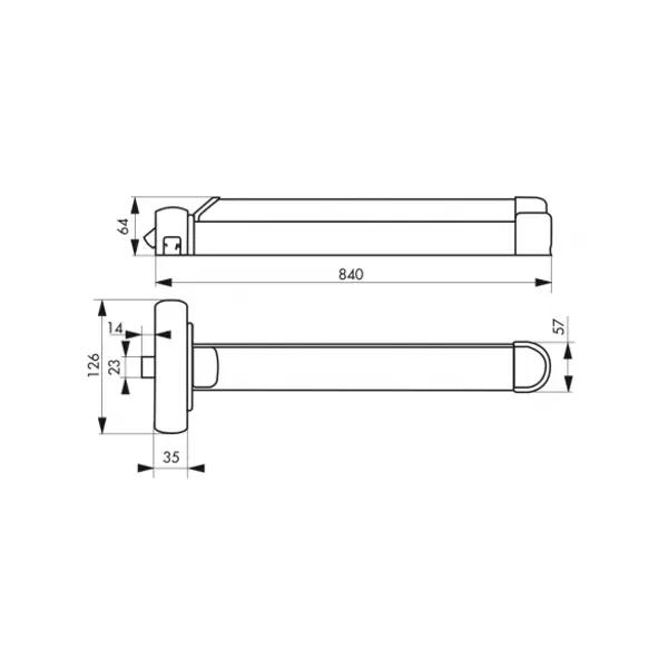 Serrure anti-panique S-Push pour porte d'entrée, 1 pts réversible, blanc - THIRARD