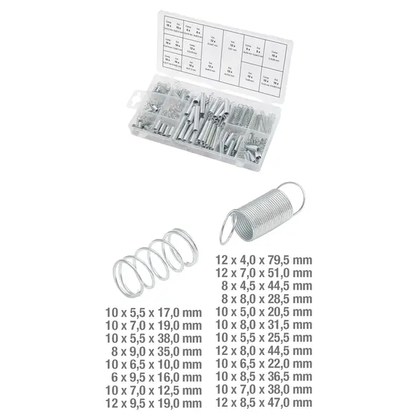 Assortiment de ressorts, 200 pcs