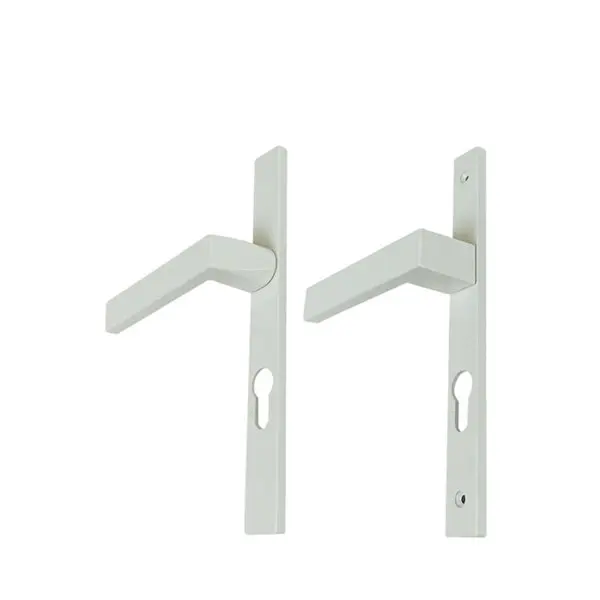 Poignée alu blanche + clés pour porte fenêtre PVC