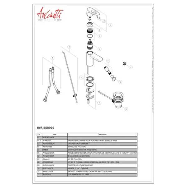 Mitigeur bidet Ancoswing 2 - chrome