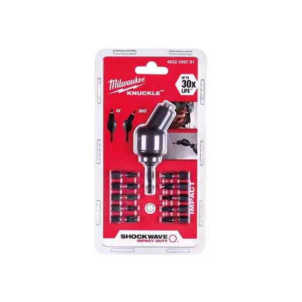 MILWAUKEE Renvoi d'angle cardan + 10 embouts à chocs - 4932459781