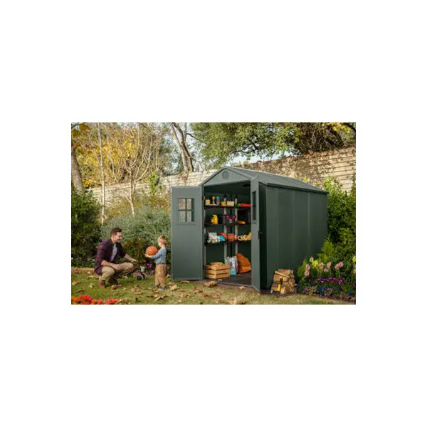 Abri de jardin en résine "Darwin 68" vert - 4,5 m²