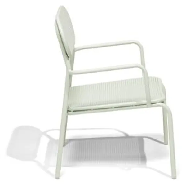 Chaise basse de jardin Faro empilable métal vert 56x56xH75cm