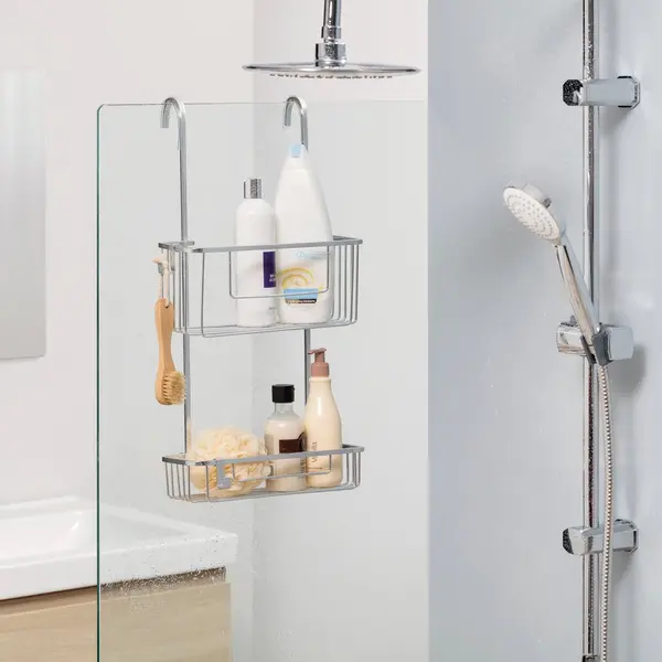 Etagere de bain et douche double chrome a suspendre - TATAY