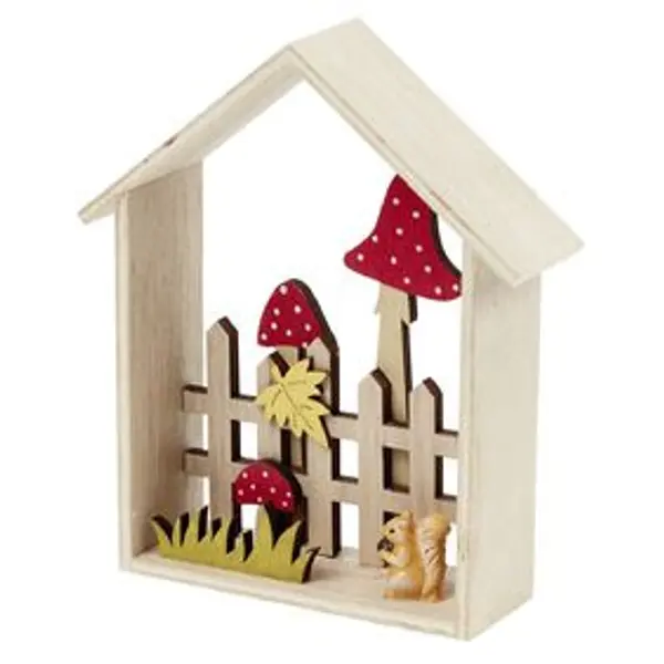 Cadre déco bois maison automne