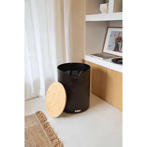 Coffre à granulés - Essentiel rond avec couvercle en bambou - Origine France - LE MARQUIER