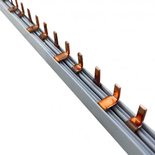 Peigne tripolaire 19x 3 modules - Pas de 18mm - section 10mm² 63A - Longueur 1m