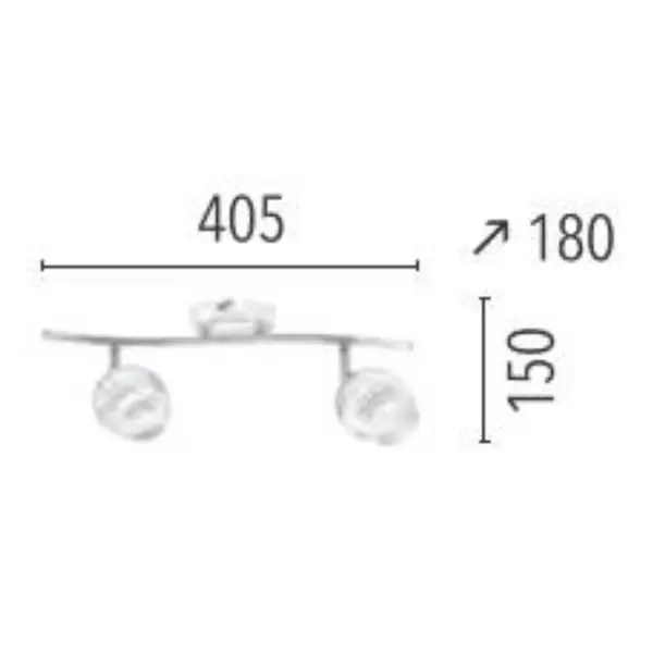 Plafonnier Chrome/Blanc Hypnos, Inclue 2xG9 28W , IP20, 230V AC, Classe I - Spot-Light