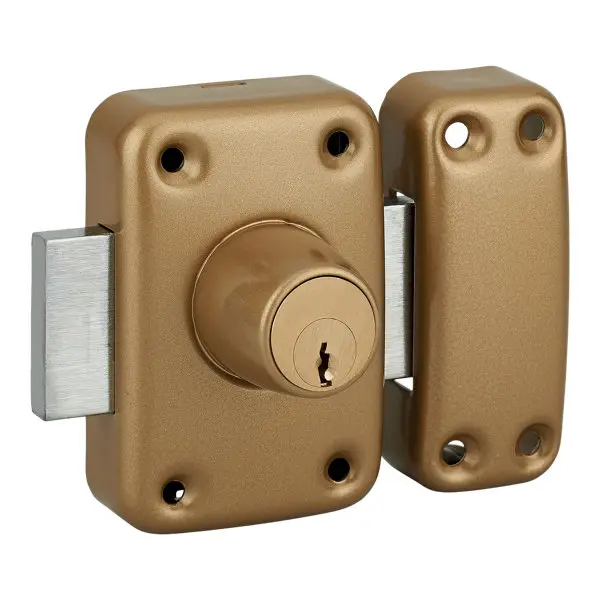 Verrou APACHE double cylindre D23X45 mm bronze, 3 clés