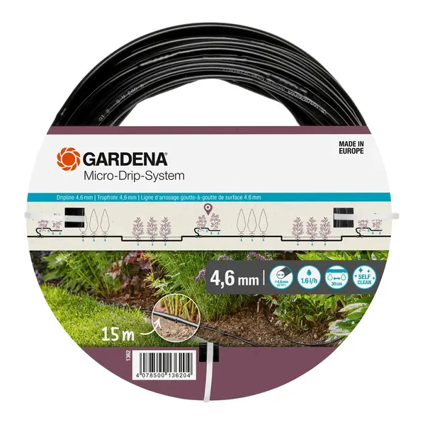 Tuyau d'irrigation à goutteurs intégrés 15 m - 4.6 mm - GARDENA