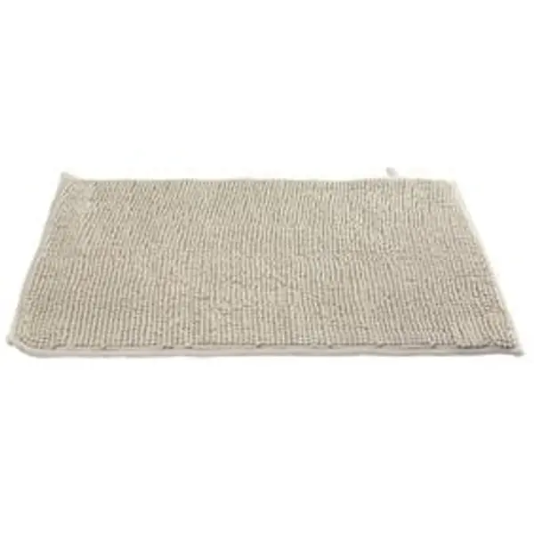 Tapis de salle de bain chenille taupe 65x45 cm