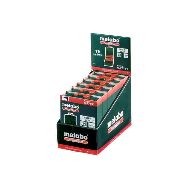 Coffret de 19 forets à métaux en acier rapide HSS-R SP - Metabo
