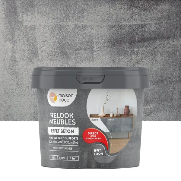Peinture meuble et boiserie Relook MAISON DECO effet beton 0.375 L - MAISON DECO