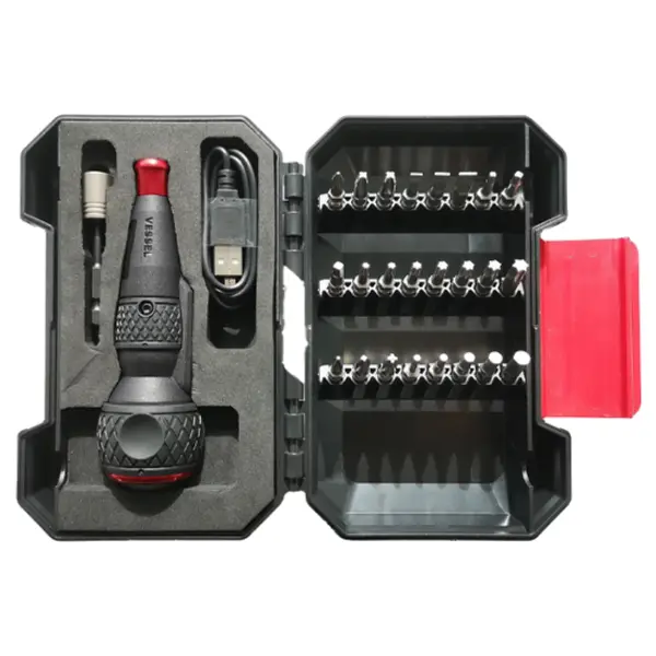 Tournevis Elect Ball Grip Usb + 24 Embouts Chocs 30Mm Vessel
