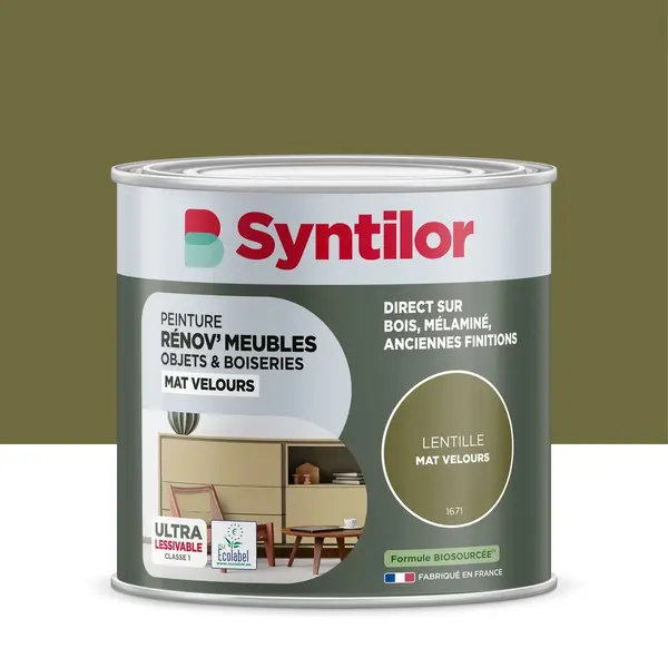 Peinture de rénovation meuble et objet SYNTILOR lentille velours 0,5L - SYNTILOR