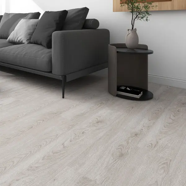 Lame PVC GAUTAME 4,5 mm effet bois brut mat blond 122x18,1 cm pose clipsable